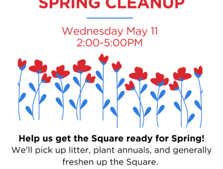Peabody Square Spring Clean up, Wednesday May 11 from 2-5PM